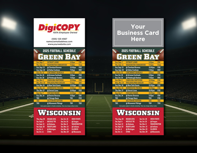 Green Bay & Wisconsin Football Magnet Schedule 2025