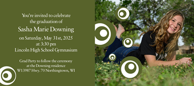 Green Swirls Grad Invite