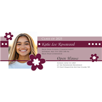 Purple Flower Grad Invite